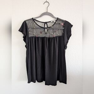 Green Envelope Embroidered Top